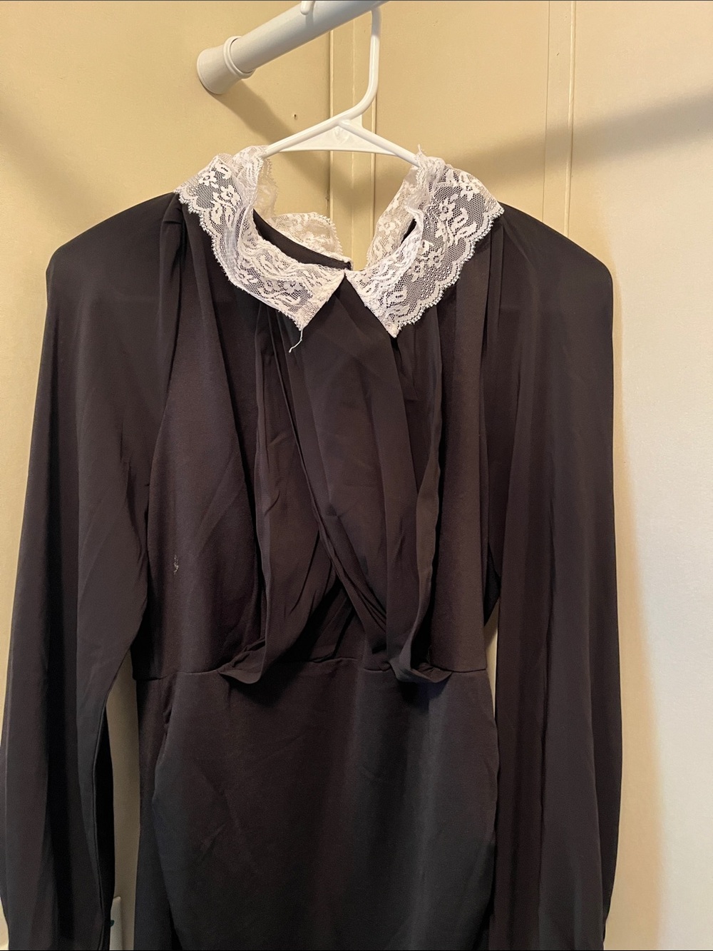 Grace Karin Black Dress with White Lace Collar